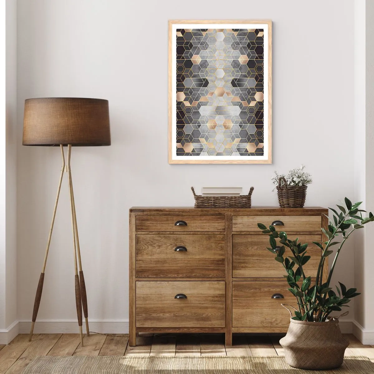 Affisch i ram av ljusek - Diamantkomposition - 50x70 cm