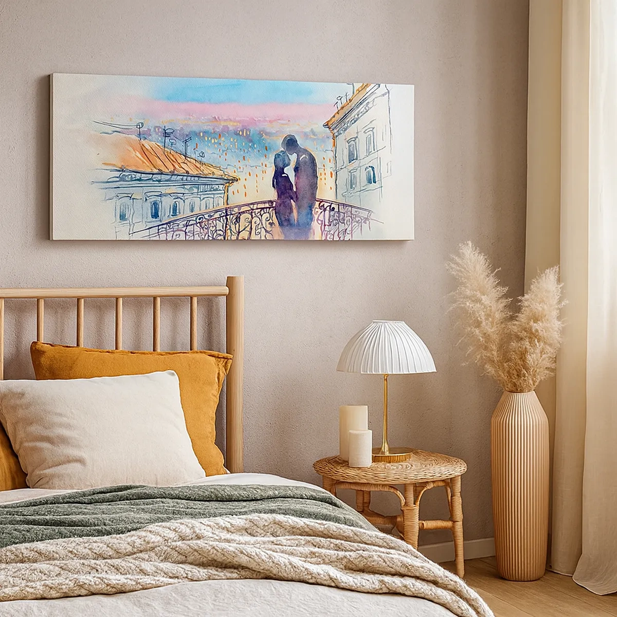 Canvastavla - Bild på duk - Älskare i Paris - 30x30 cm