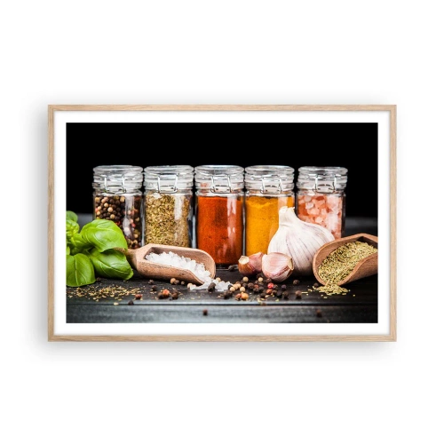 Affisch i ram av ljusek - Så att livet har smak - 91x61 cm