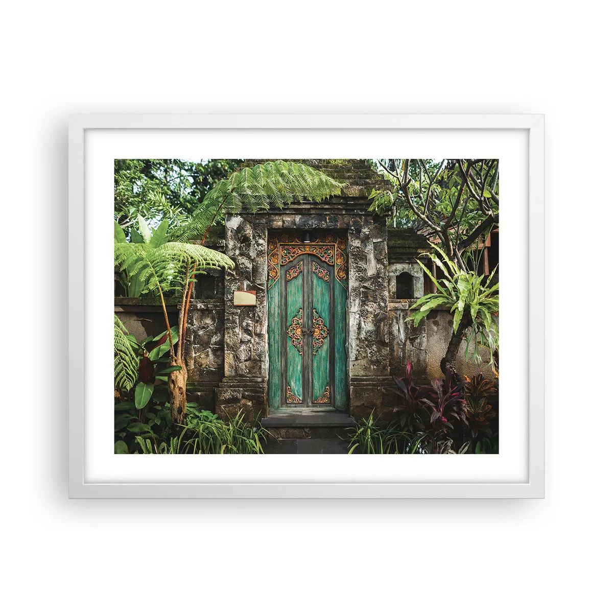Affisch i vit ram - Dörren till exotiska världen - 50x40 cm