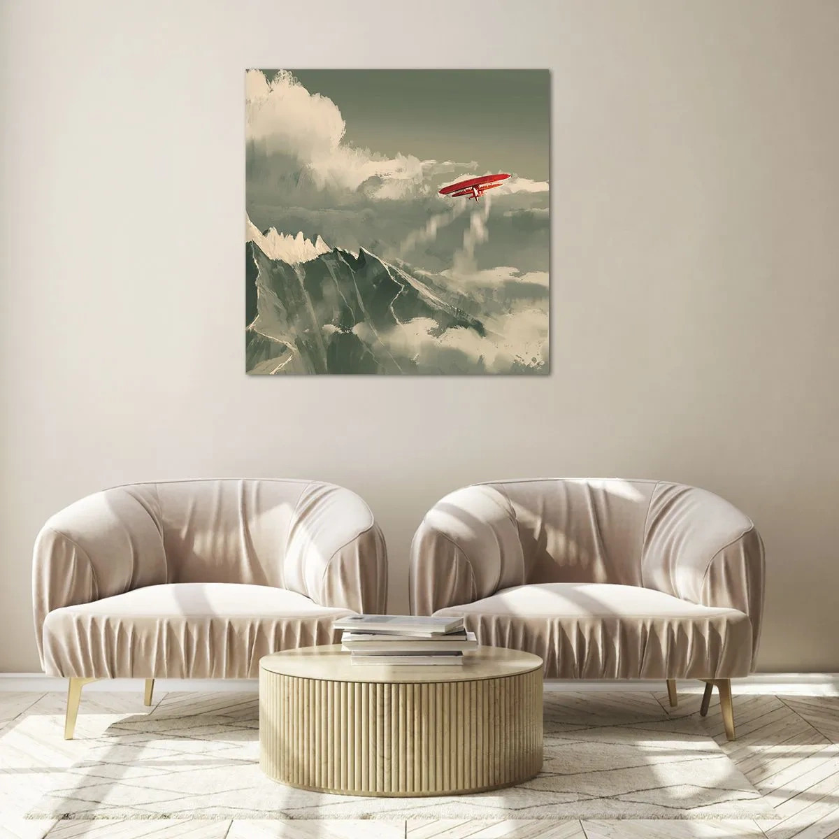 Glastavla - Bild på glas - Orädd pionjär - 70x70 cm