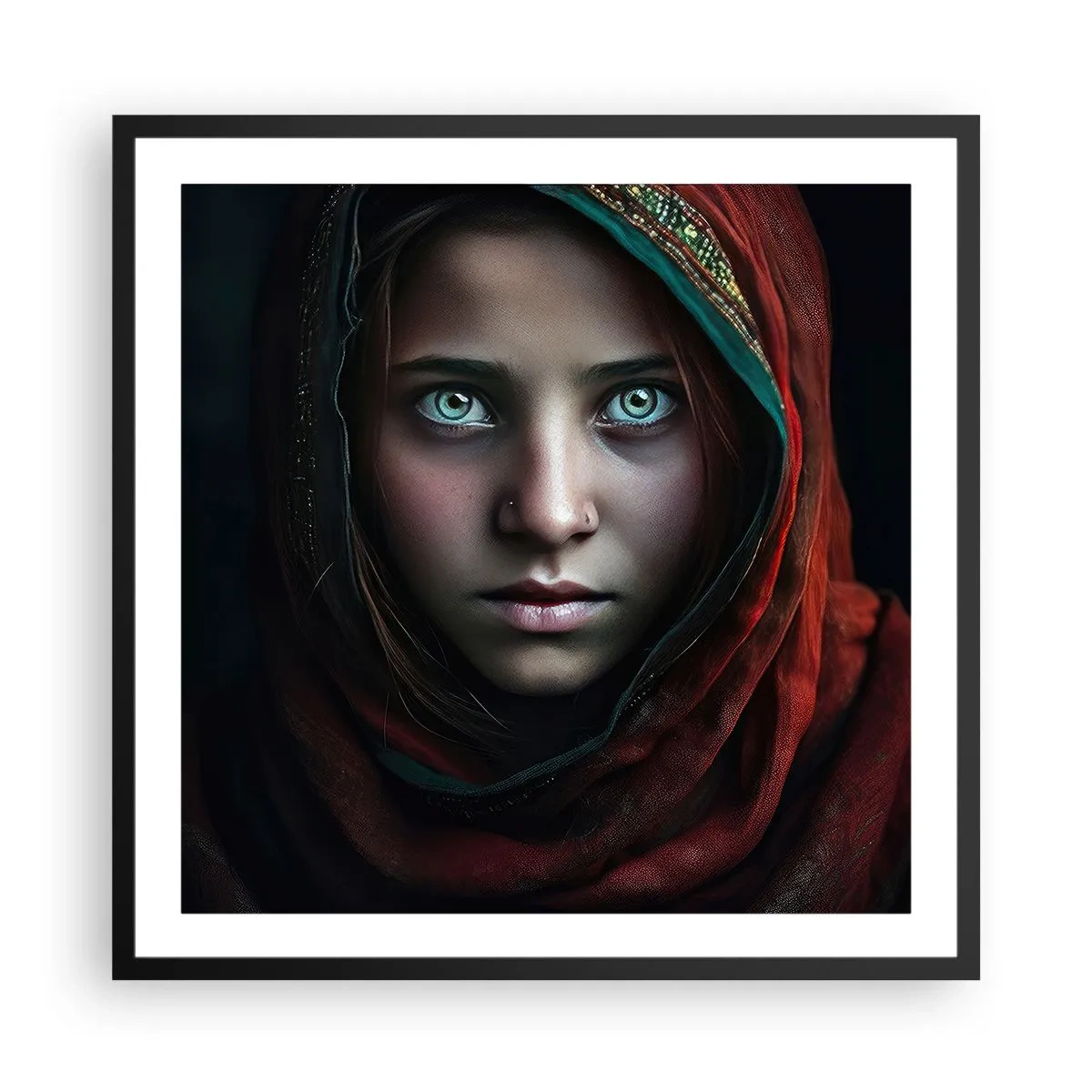 Affisch i svart ram - Östlig prinsessa - 60x60 cm