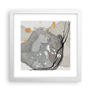 Affisch i vit ram - Organisk komposition - 30x30 cm