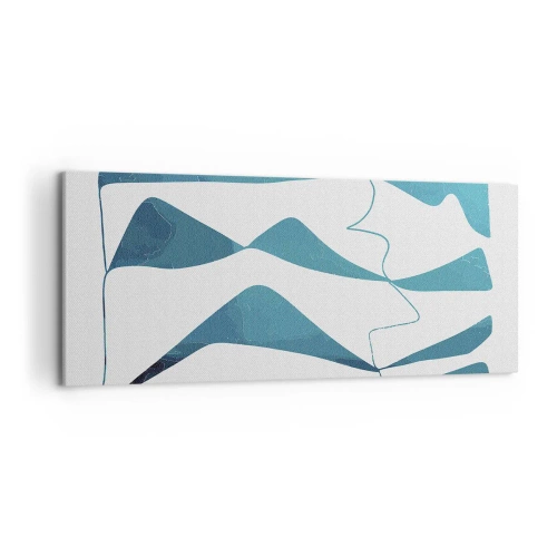 Canvastavla - Bild på duk - Abstraktion: en turkos förening - 120x50 cm