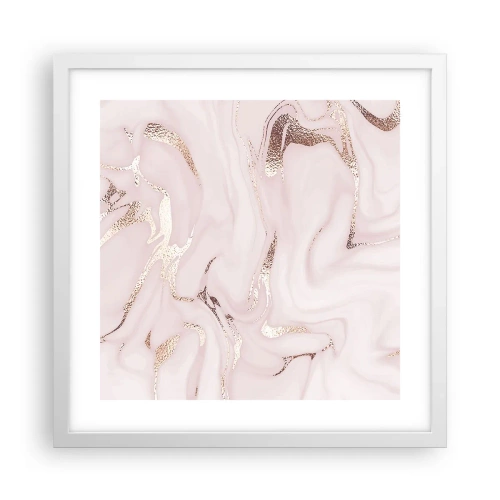 Affisch i vit ram - Rosa raseri - 40x40 cm