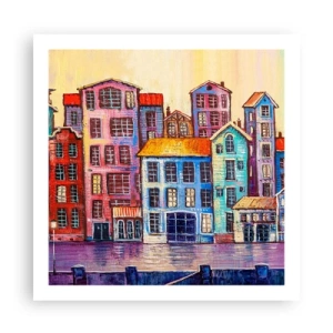 Affisch - En sagostad  - 60x60 cm