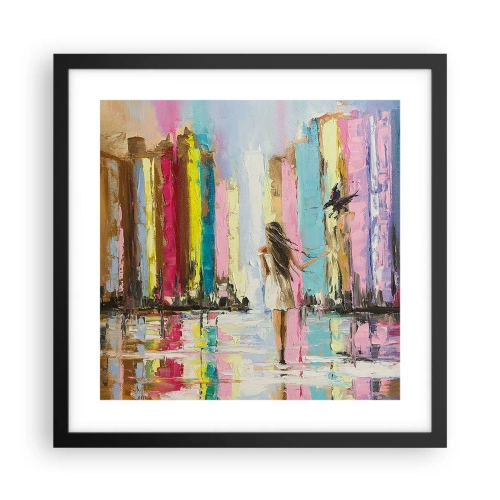 Affisch i svart ram - Kom med mig - 40x40 cm