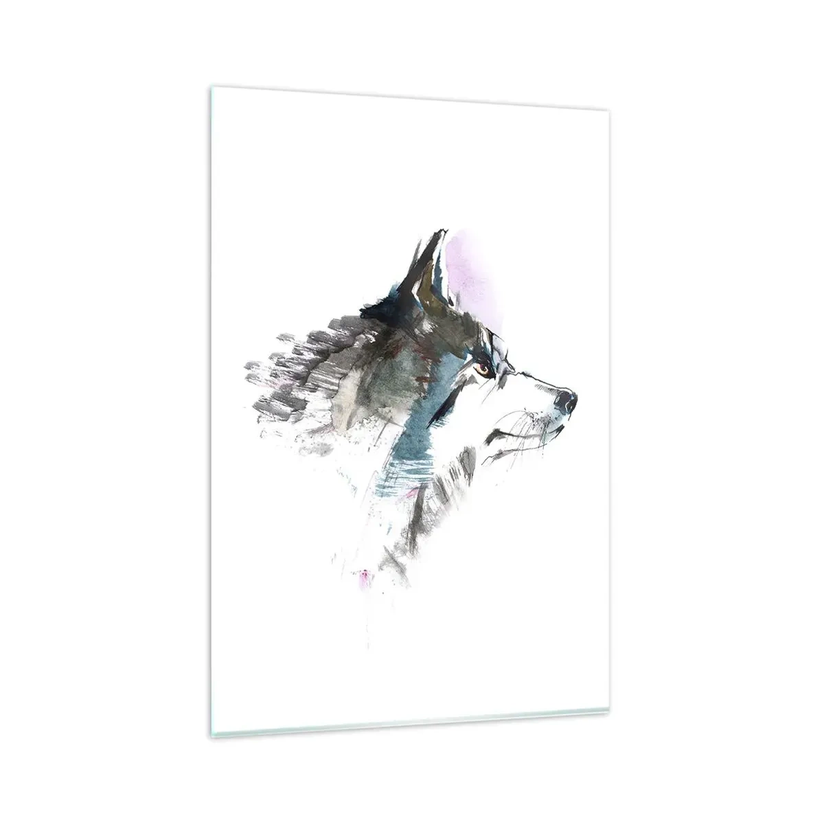 Glastavla - Bild på glas - Vargen är här - 80x120 cm