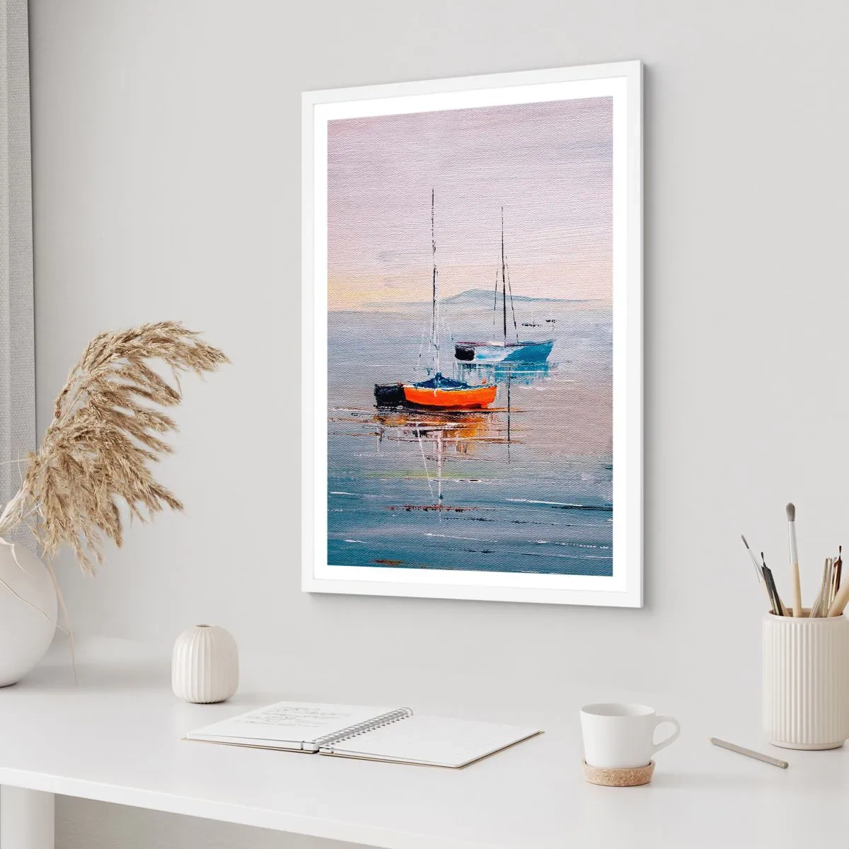 Affisch i vit ram - En välförtjänt vila - 50x70 cm