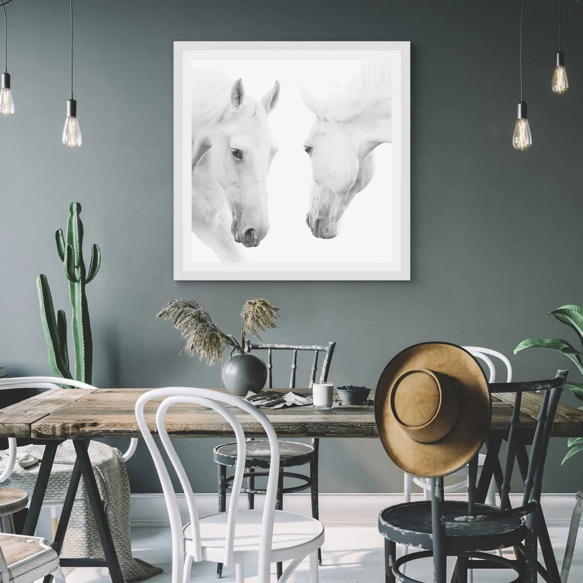 Affisch i vit ram - Är det vänskap…? - 60x60 cm