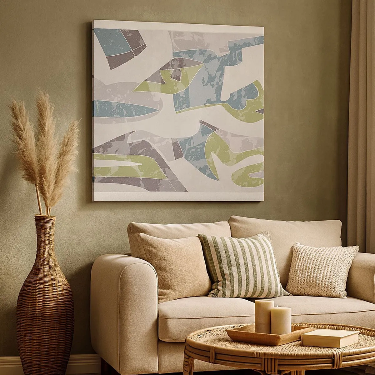 Canvastavla - Bild på duk - Komposition bakom glas - 30x30 cm