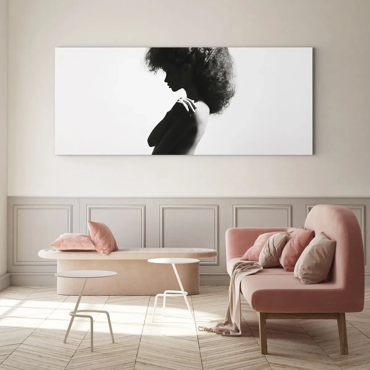 Glastavla - Bild på glas - Som en blomma på en slank stjälk - 120x50 cm