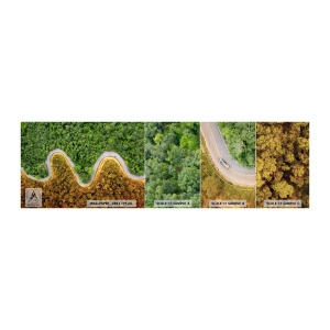 Provbit av fototapet Premium Canvas - Gränser och genombrott - Landskap, Bilväg, Skog - 100x30 cm