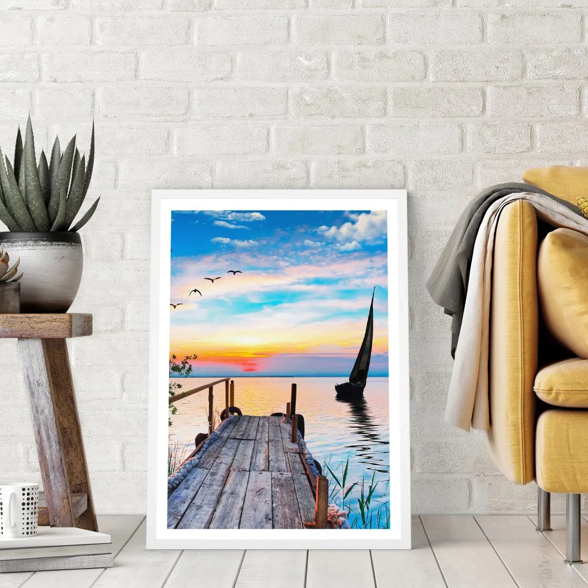 Affisch i vit ram - God kväll - 30x40 cm