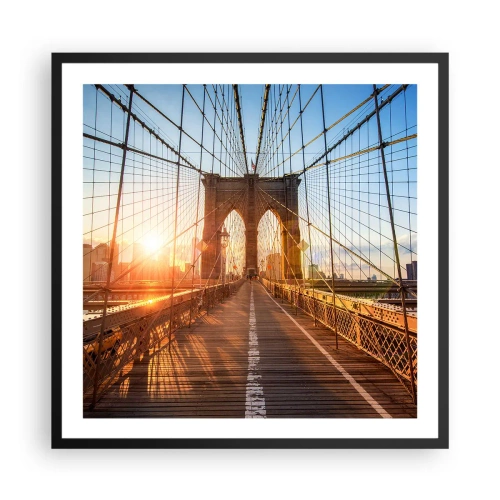 Affisch i svart ram - På guldbron - 60x60 cm