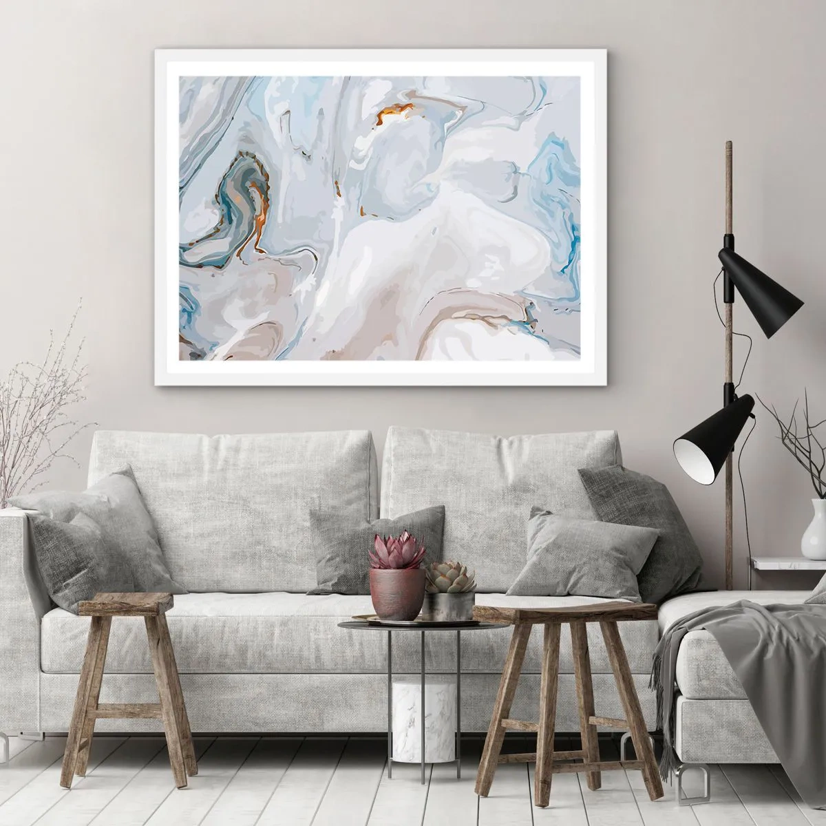 Affisch i vit ram - Utbuktande vithet - 50x40 cm