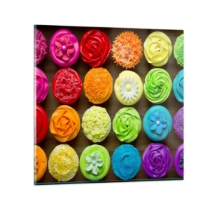 Glastavla - Bild på glas - Alla olika - alla goda - 50x50 cm