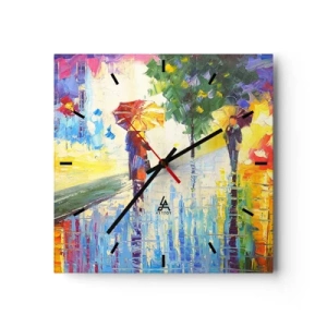 Väggklocka - Klocka på glas - Allt klart - 30x30 cm