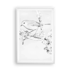 Affisch i vit ram - Vintermorgon - 61x91 cm