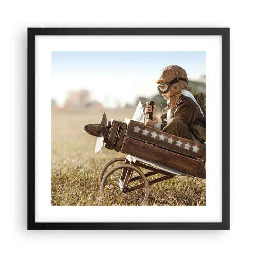 Affisch i svart ram - Stort mot drömmarna - 40x40 cm