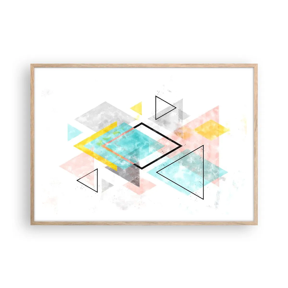 Affisch i ram av ljusek - Geometriskt spel - 100x70 cm