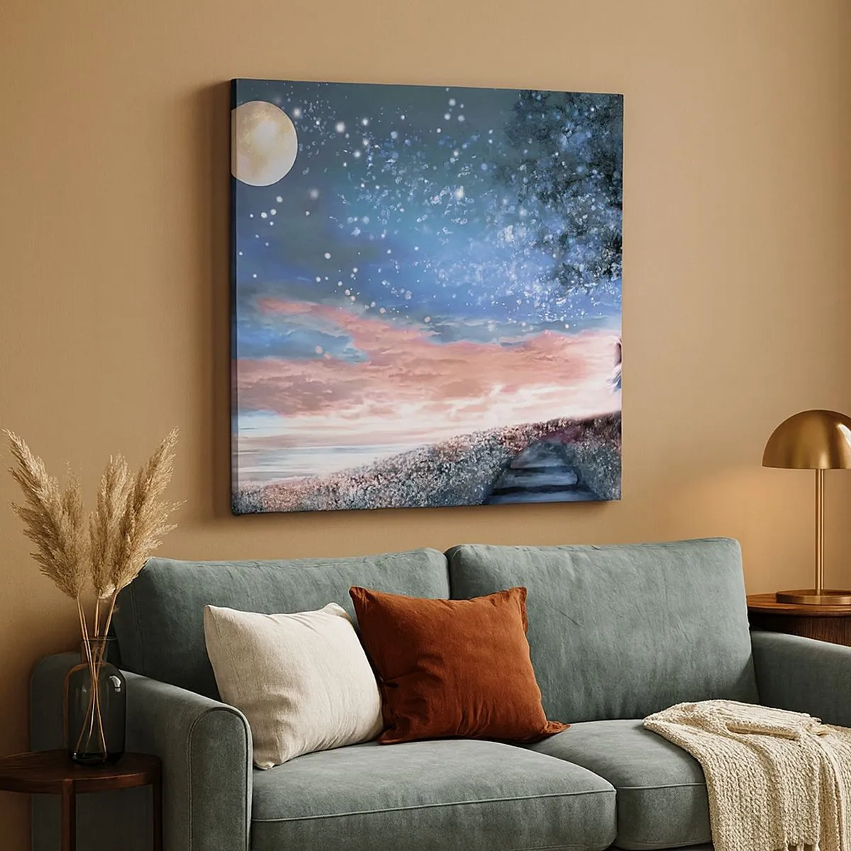 Canvastavla - Bild på duk - Stjärnig spektakel - 30x30 cm