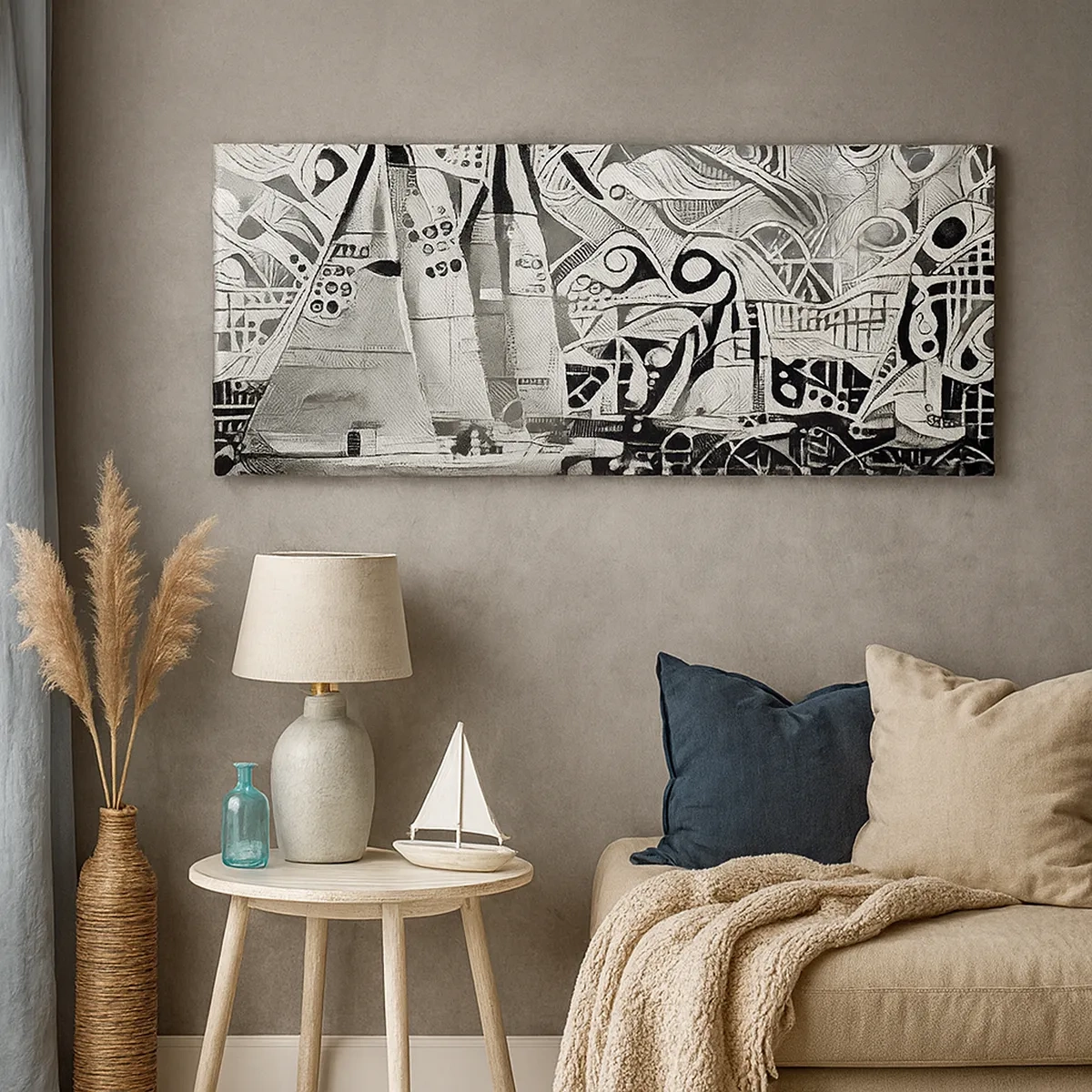 Canvastavla - Bild på duk - Mellan vågorna - 30x30 cm