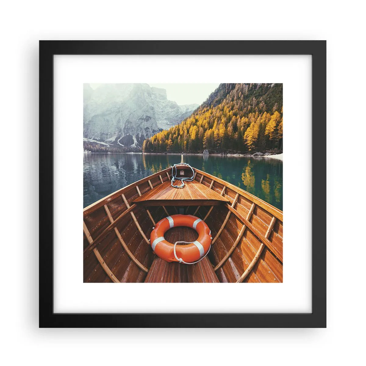 Affisch i svart ram - Utflykt i fjällen - 30x30 cm