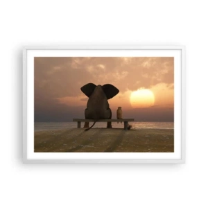 Affisch i vit ram - Det är bra att vara tyst tillsammans - 70x50 cm