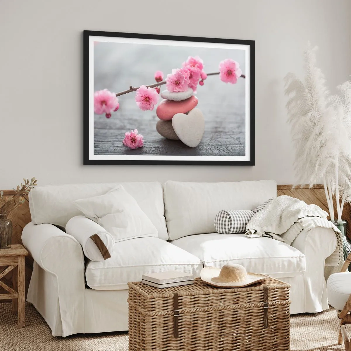 Affisch i svart ram - Salighet med körsbärsblomma - 50x40 cm