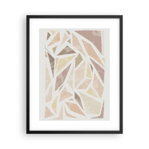 Affisch i svart ram - Komposition av färgat glas - 40x50 cm
