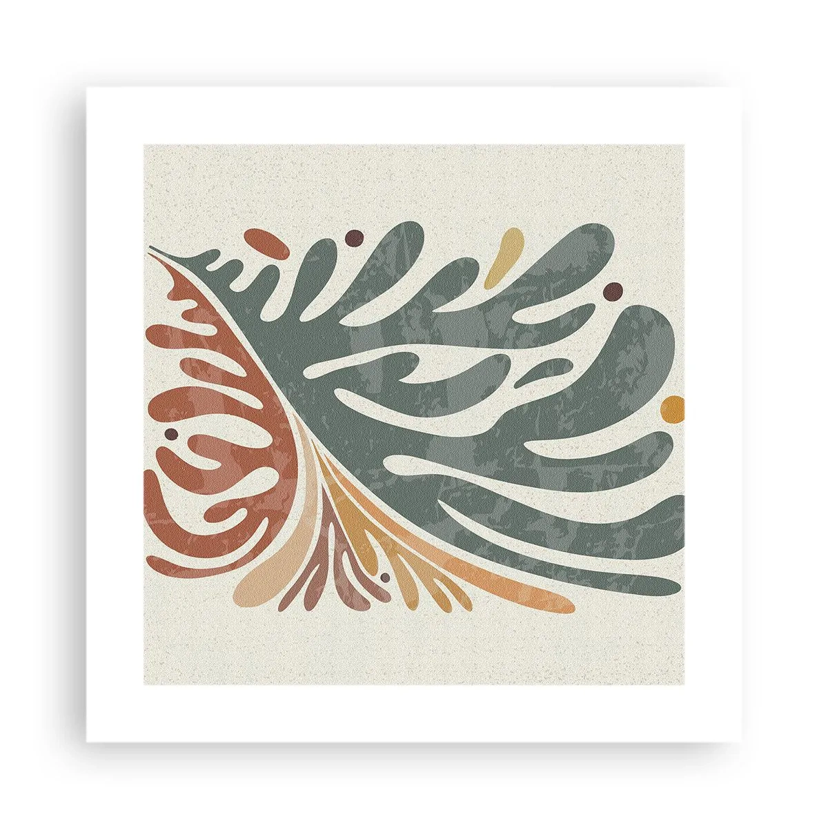Affisch - Flerfärgat blad - 40x40 cm