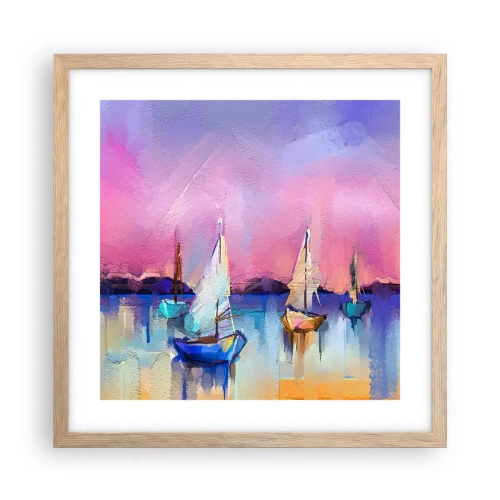 Affisch i ram av ljusek - Riktning: öppet vatten - 40x40 cm