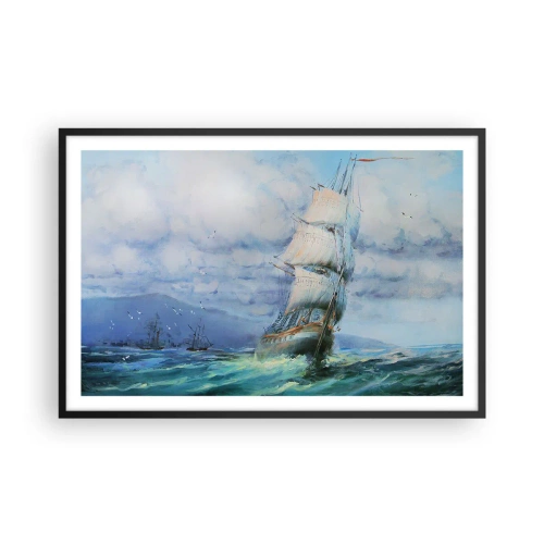 Affisch i svart ram - Goda vindar - 91x61 cm