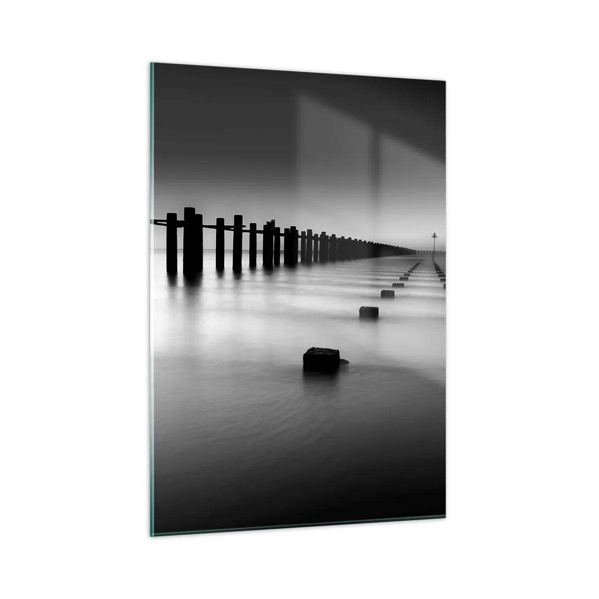 Glastavla - Bild på glas - Landskap doppat i dimman - 50x70 cm