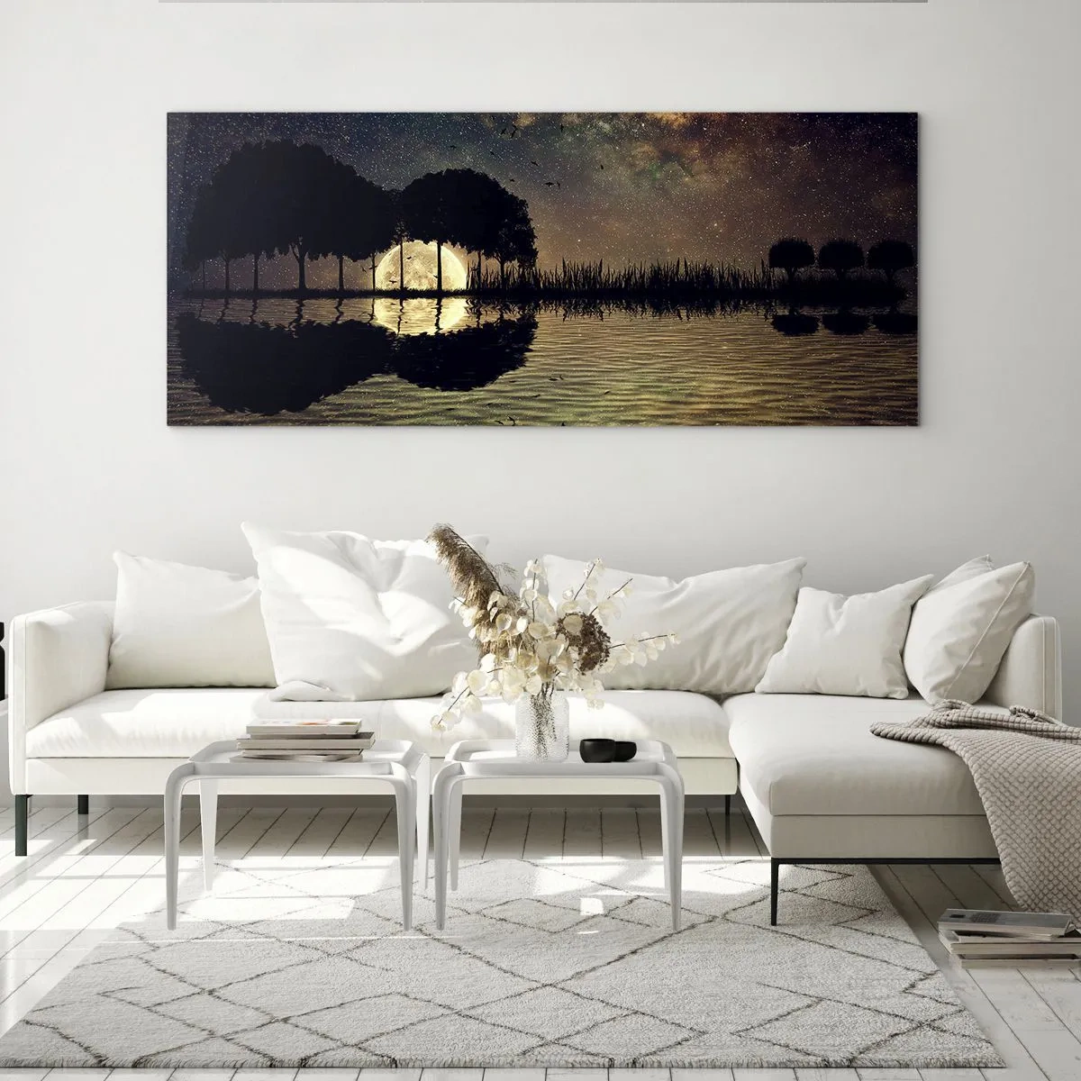 Glastavla - Bild på glas - En natt i världens ände - 120x50 cm