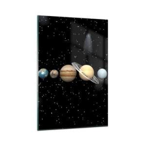 Glastavla - Bild på glas - Och planeterna blir galna... - 80x120 cm
