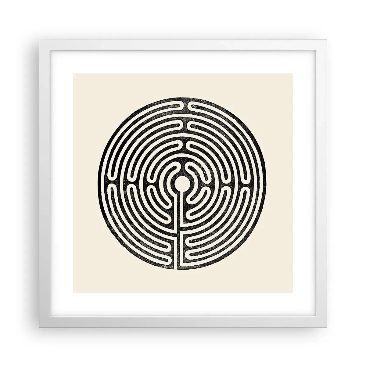 Affisch i vit ram - Mystisk ordning - 40x40 cm