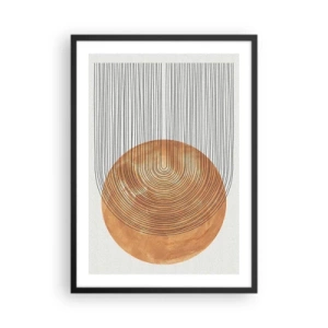 Affisch i svart ram - Geometrisk abstraktion i jordnära toner - 50x70cm - En solig komposition - Modern väggdekoration för vardagsrum och sovrum ARTTOR