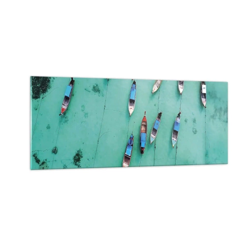 Glastavla - Bild på glas - Under en glad väntan - 100x40 cm