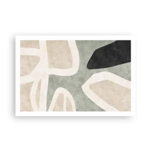 Affisch - Komposition med svart motiv - 91x61 cm