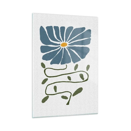 Glastavla - Bild på glas - Kvist till blomma - 50x70 cm