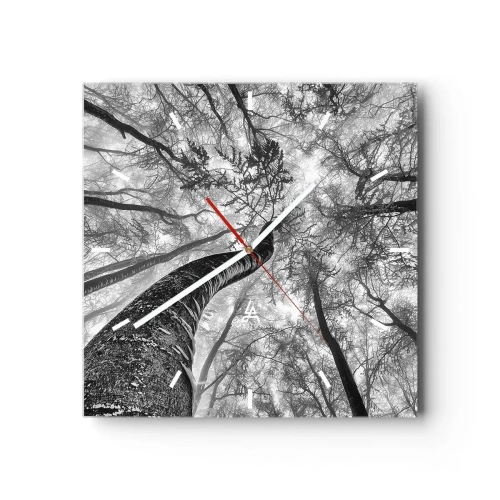 Väggklocka - Klocka på glas - Kapplöpning mot ljuset - 40x40 cm