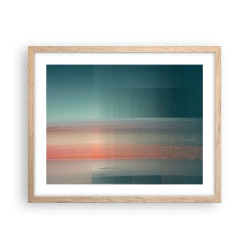 Affisch i ram av ljusek - Abstraktion: ljusvågor - 50x40 cm