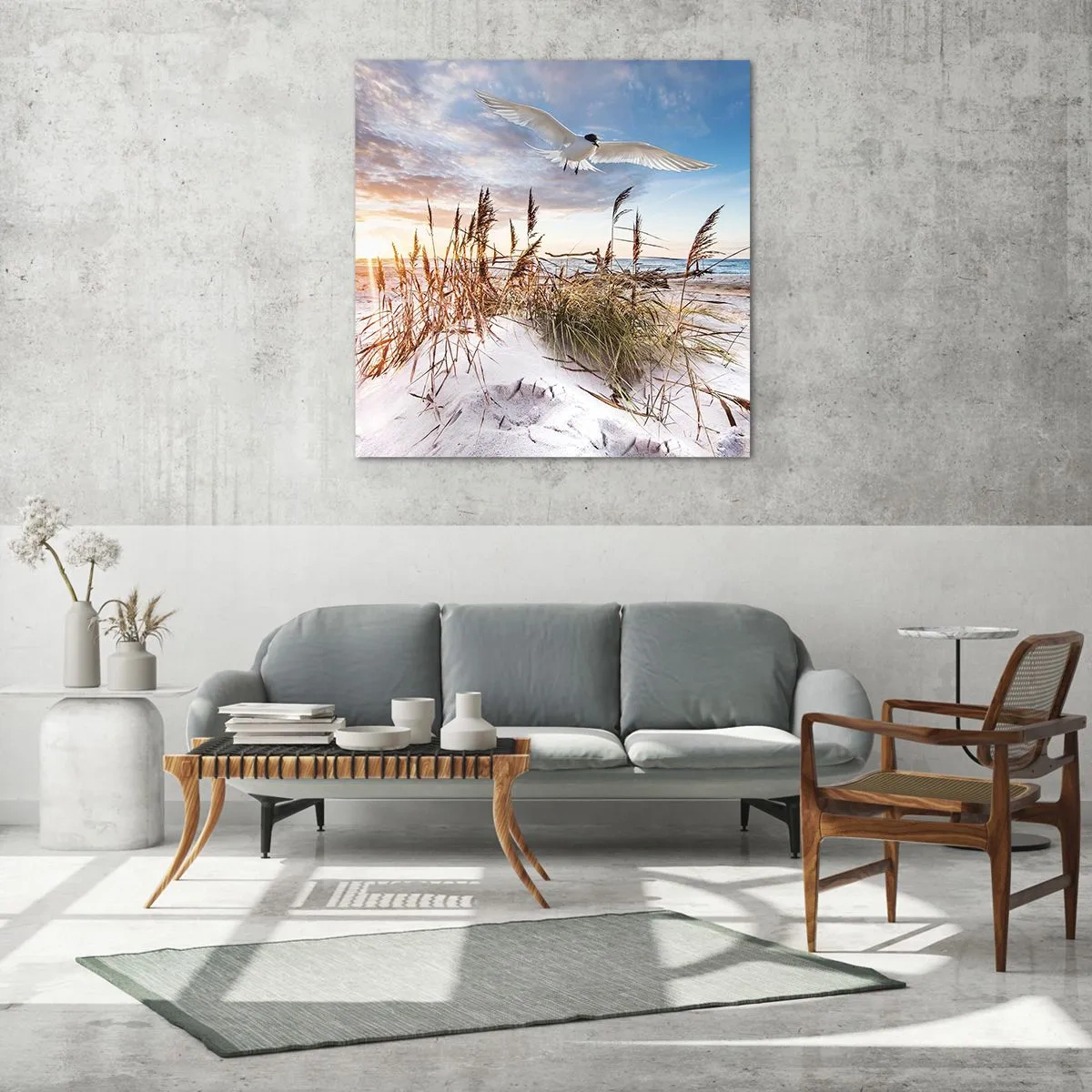 Glastavla - Bild på glas - Vind från havet - 70x70 cm