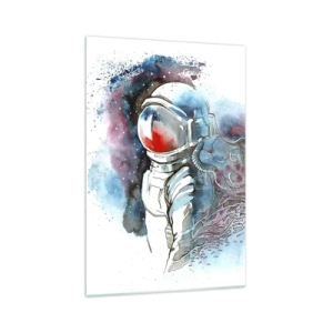 Glastavla - Bild på glas - Ensam med rymden - 70x100 cm