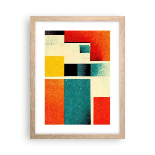 Affisch i ram av ljusek - Geometrisk abstraktion - bra energi - 30x40 cm
