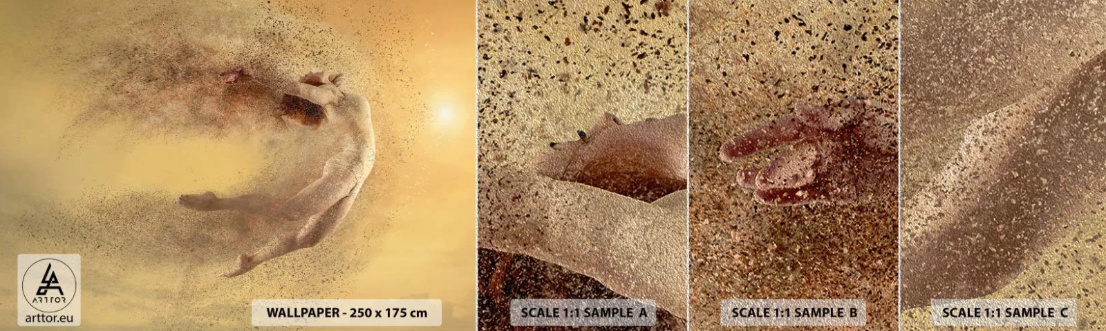 Provbit av fototapet Premium Sand - Dansextas - Abstraktion, Kvinna, Grafik - 100x30 cm