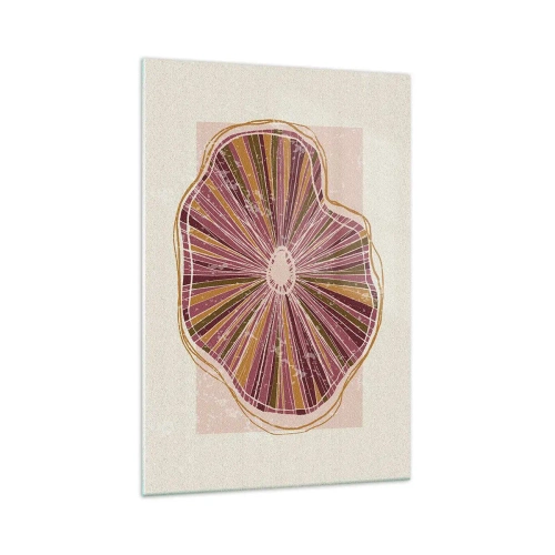 Glastavla - Bild på glas - Strålande abstraktion - 70x100 cm