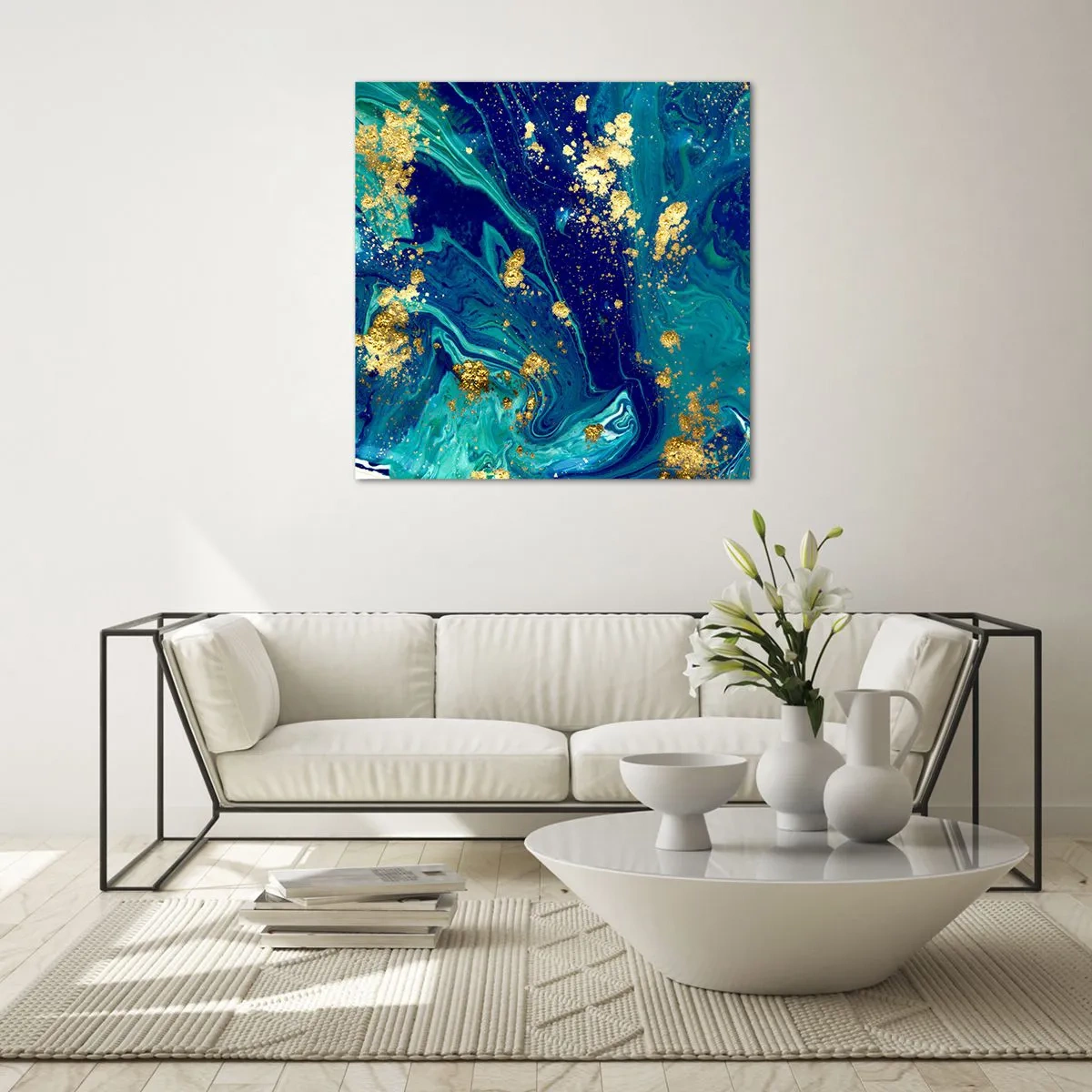 Glastavla - Bild på glas - Solflingor  - 60x60 cm